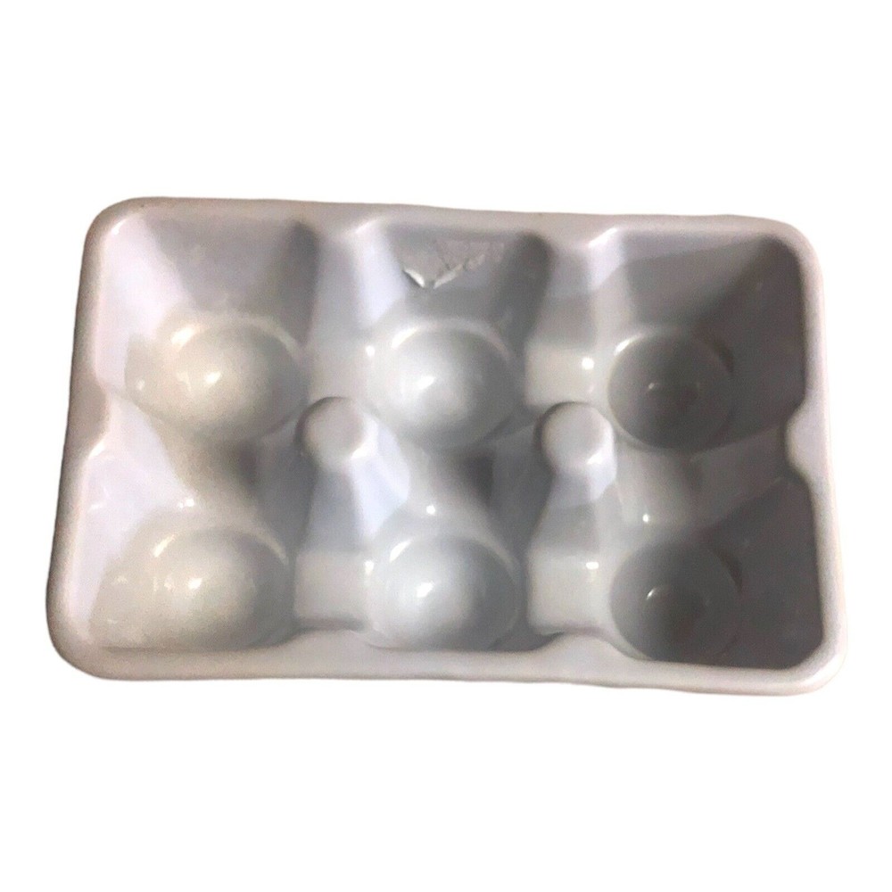 Tag Red Egg Carton Holder 6 Cup Ceramic Fridge Easter Display Farmhouse NWOT